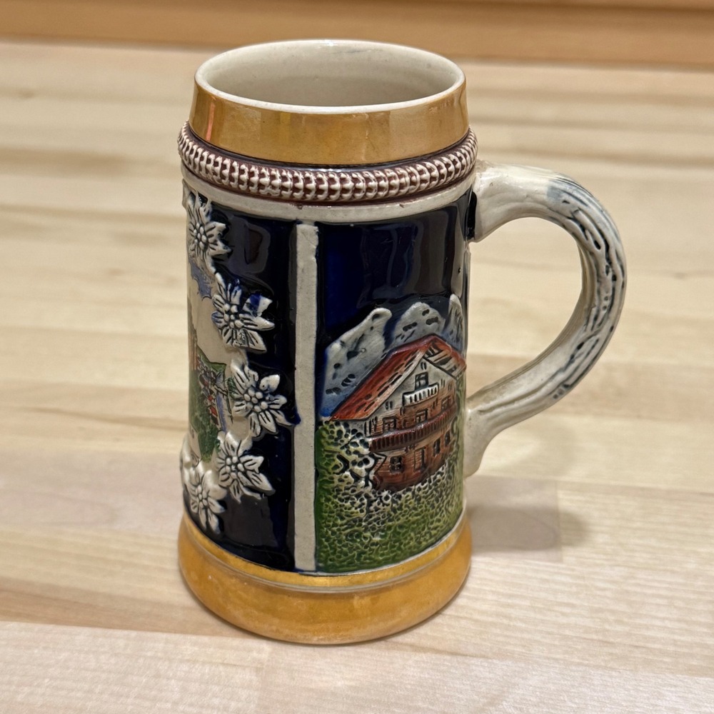 Vintage West German Original King Ceramic‎ Stonewear Beer Mug Stein